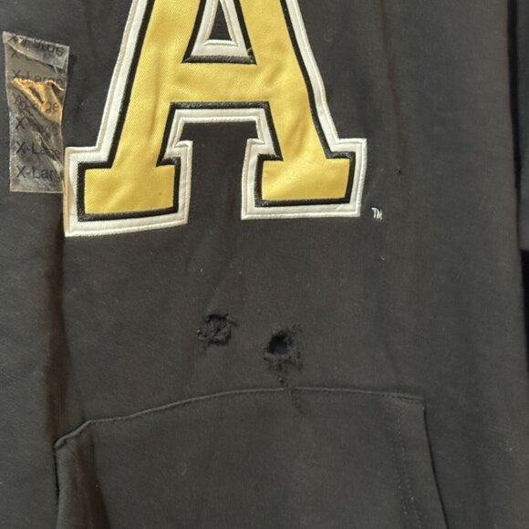 Army Black Knights Hoodie Sweatshirt, Cotton Blend, Black + Yellow, XL *Damaged* - Picture 5 of 9